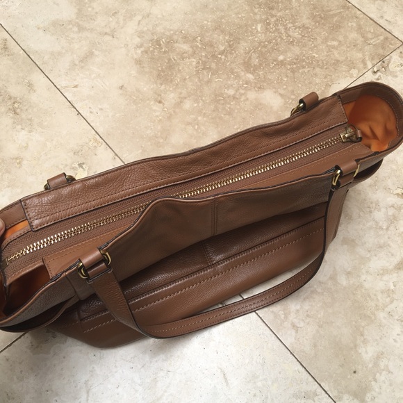 Coach tote bag smooth park leather carryall British tan handbag purse - Picture 7 of 9